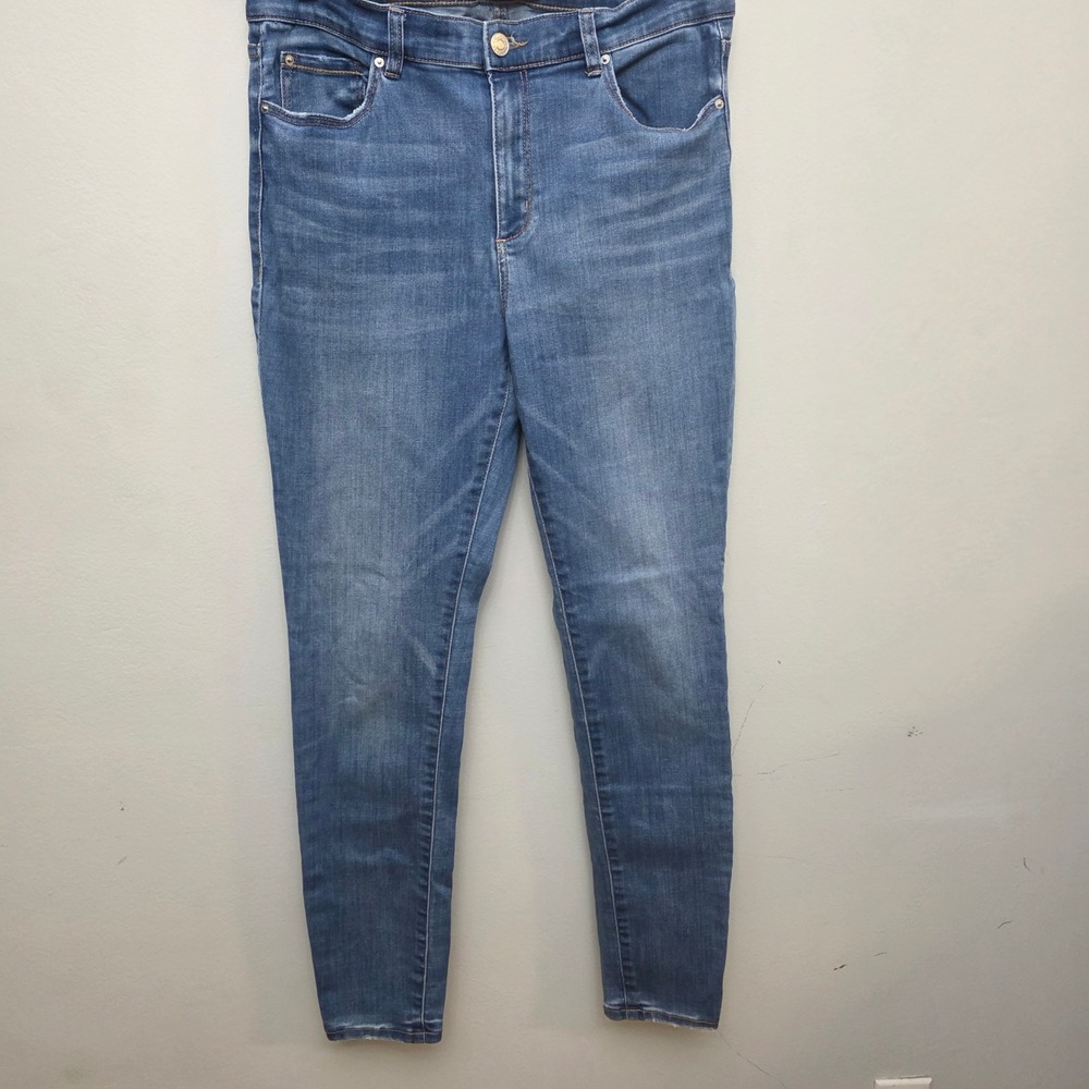 Garage‎ Women's Size 13 Retro High Waist Distressed Skinny Blue Denim Jeans